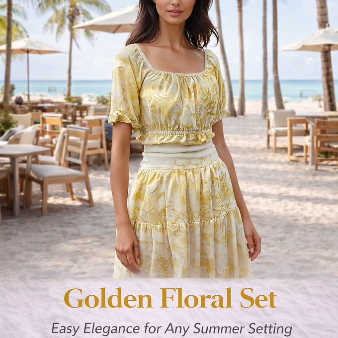 ✨ Golden Bloom Summer Two-Piece Set ✨