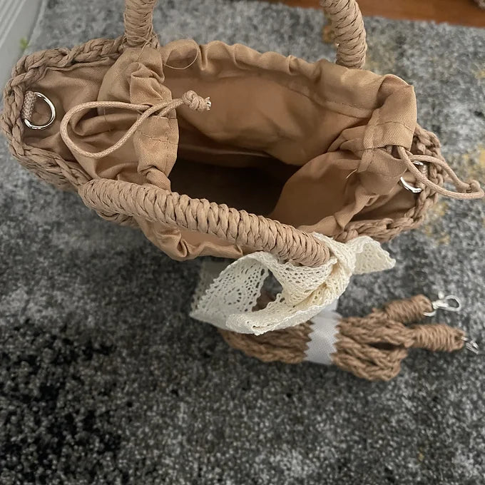 Small Woven Bucket Bag