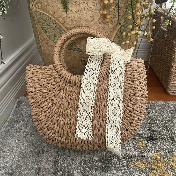 Small Woven Bucket Bag