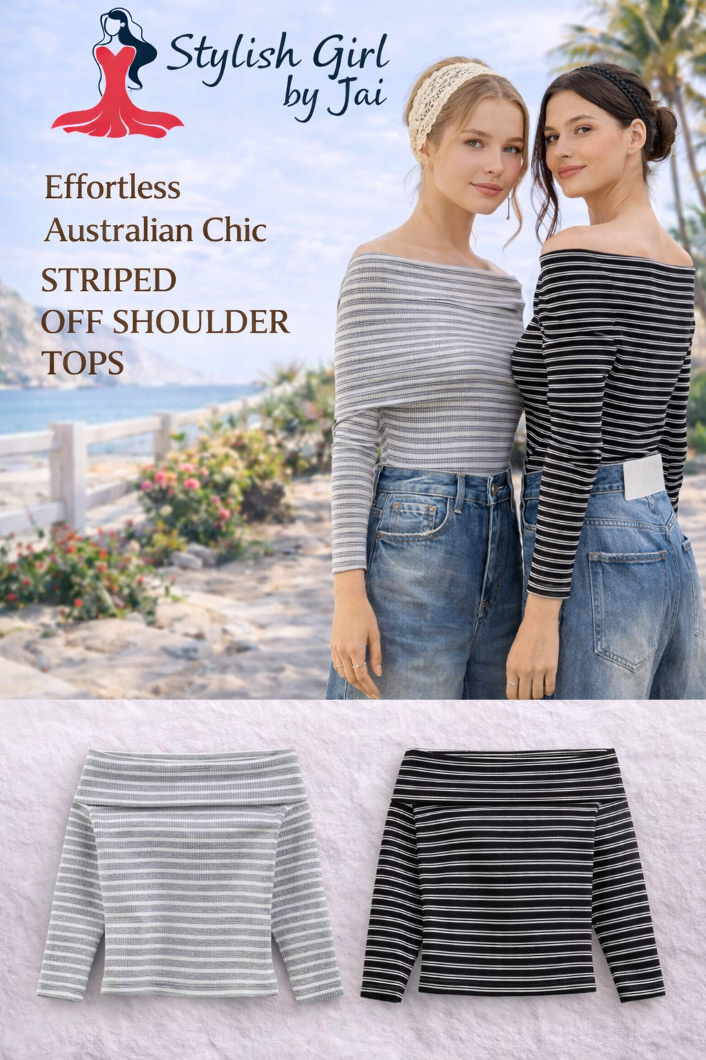 ✨ Summer Designer Shoulder Top – Effortless Coastal Chic