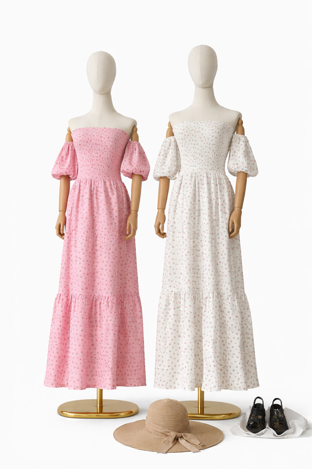 Stylish Girl - Off-Shoulder Floral Midi Dress