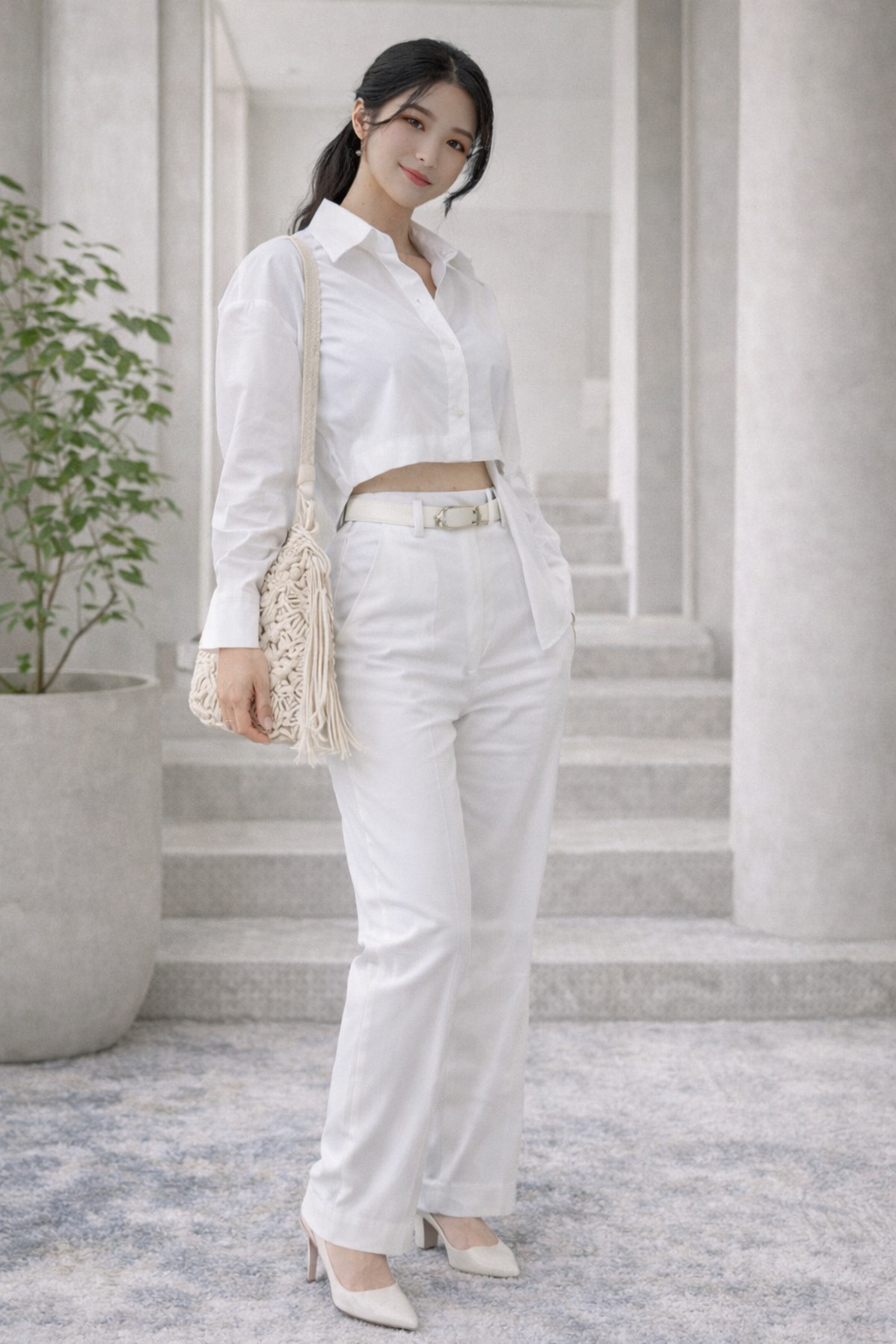 Tailored Cotton Belted Shirt